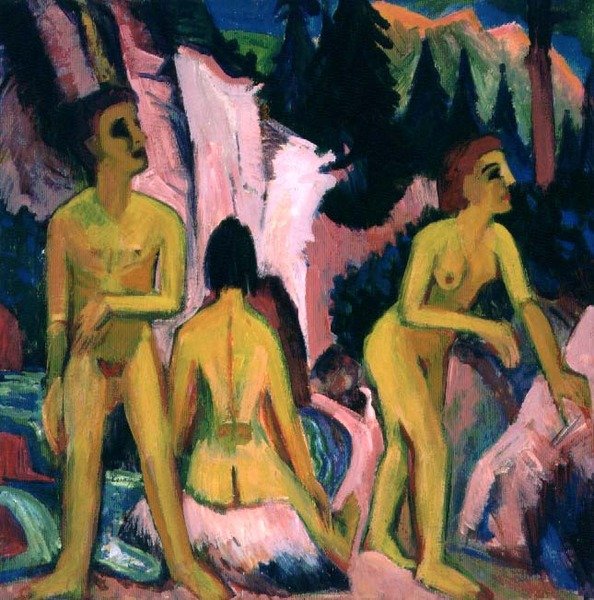 Badfigurer (gouache) av Ernst Ludwig Kirchner