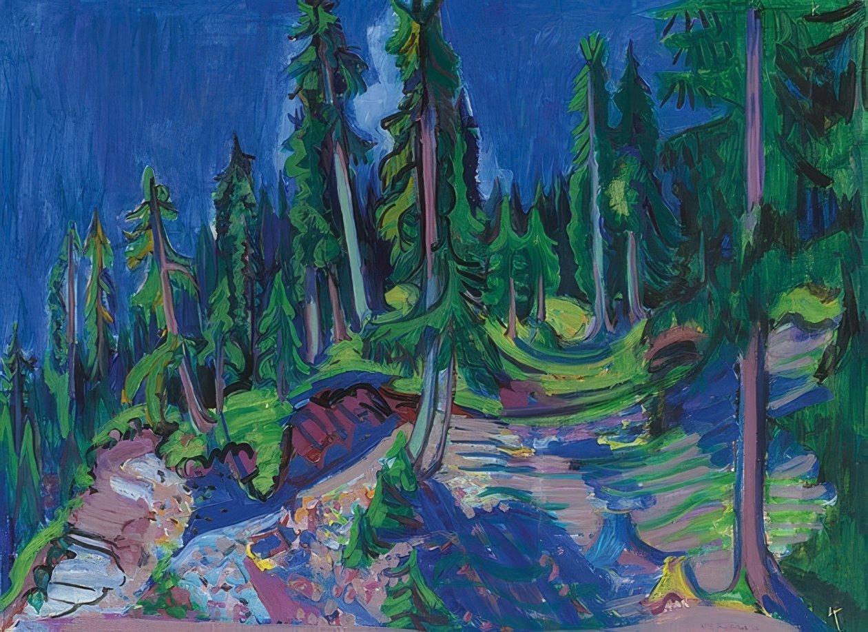 Bergwaldstudie. 1936 av Ernst Ludwig Kirchner