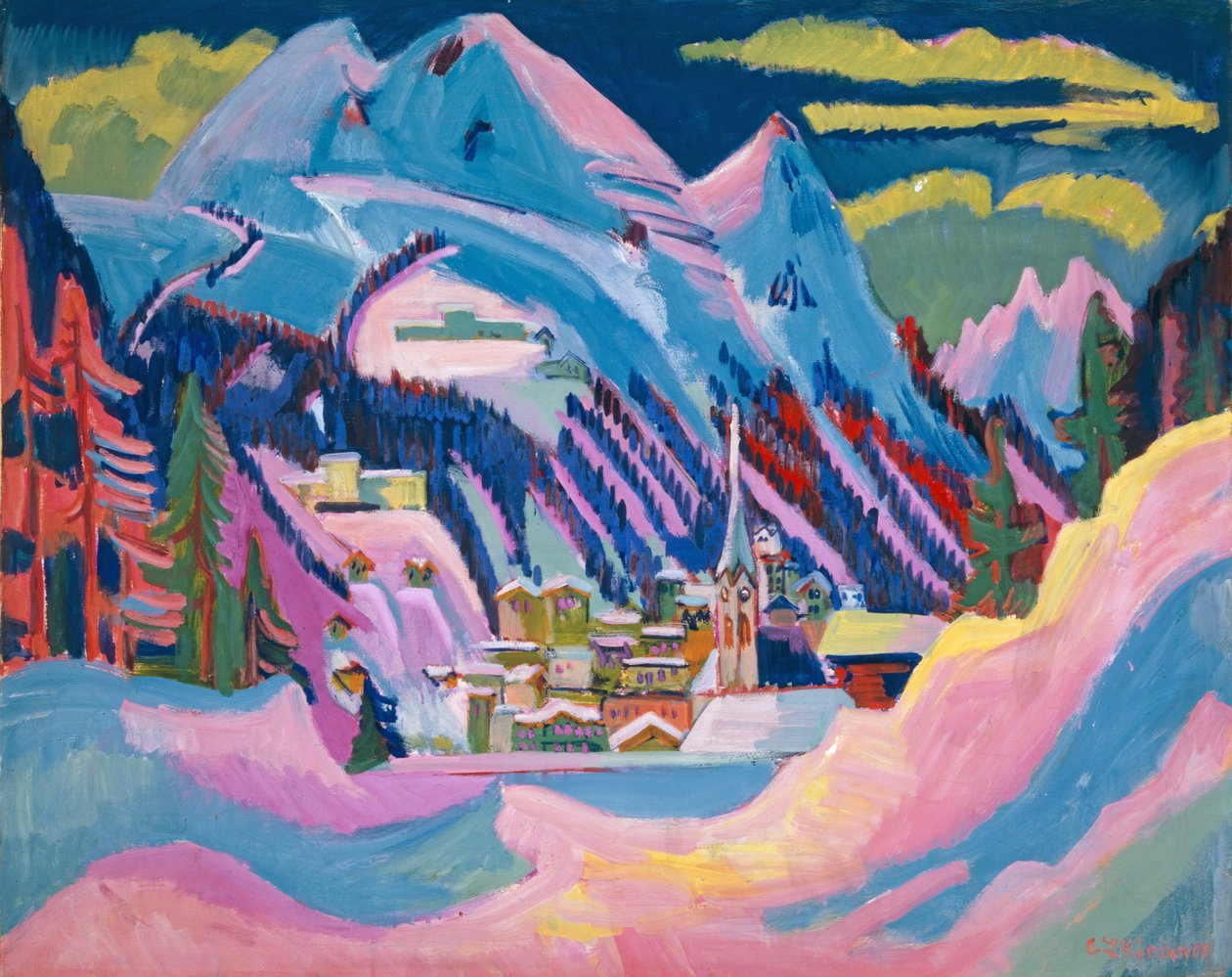 Davos in Winter, 1923 av Ernst Ludwig Kirchner