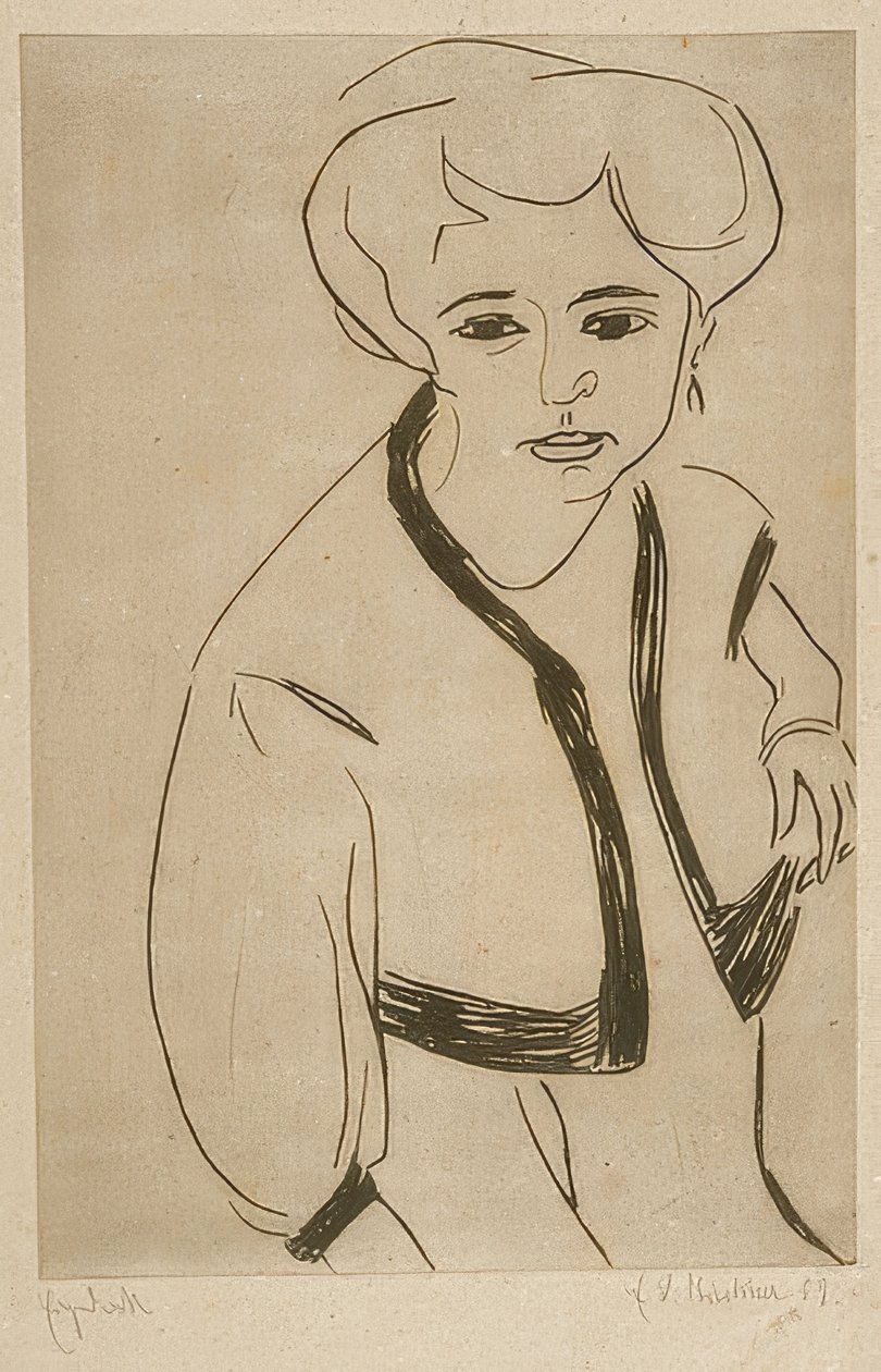 Dront. 1909 av Ernst Ludwig Kirchner
