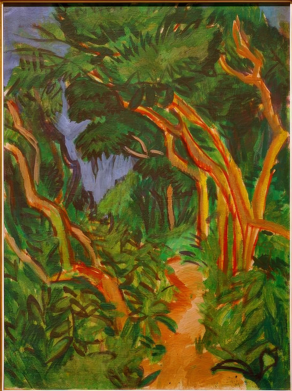 Fehmarn landskap, skogsstig av Ernst Ludwig Kirchner