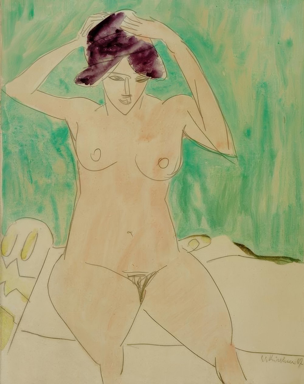 Kvinna i hatt - dodo av Ernst Ludwig Kirchner
