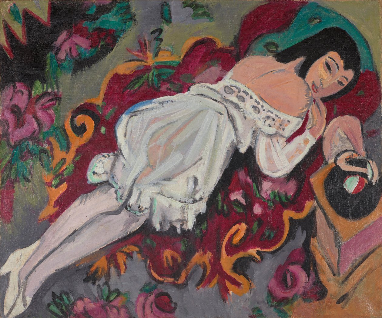 Flicka i White Chemise av Ernst Ludwig Kirchner
