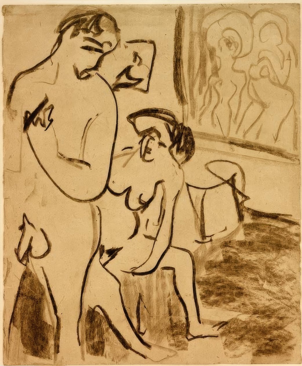 Par i studion av Ernst Ludwig Kirchner