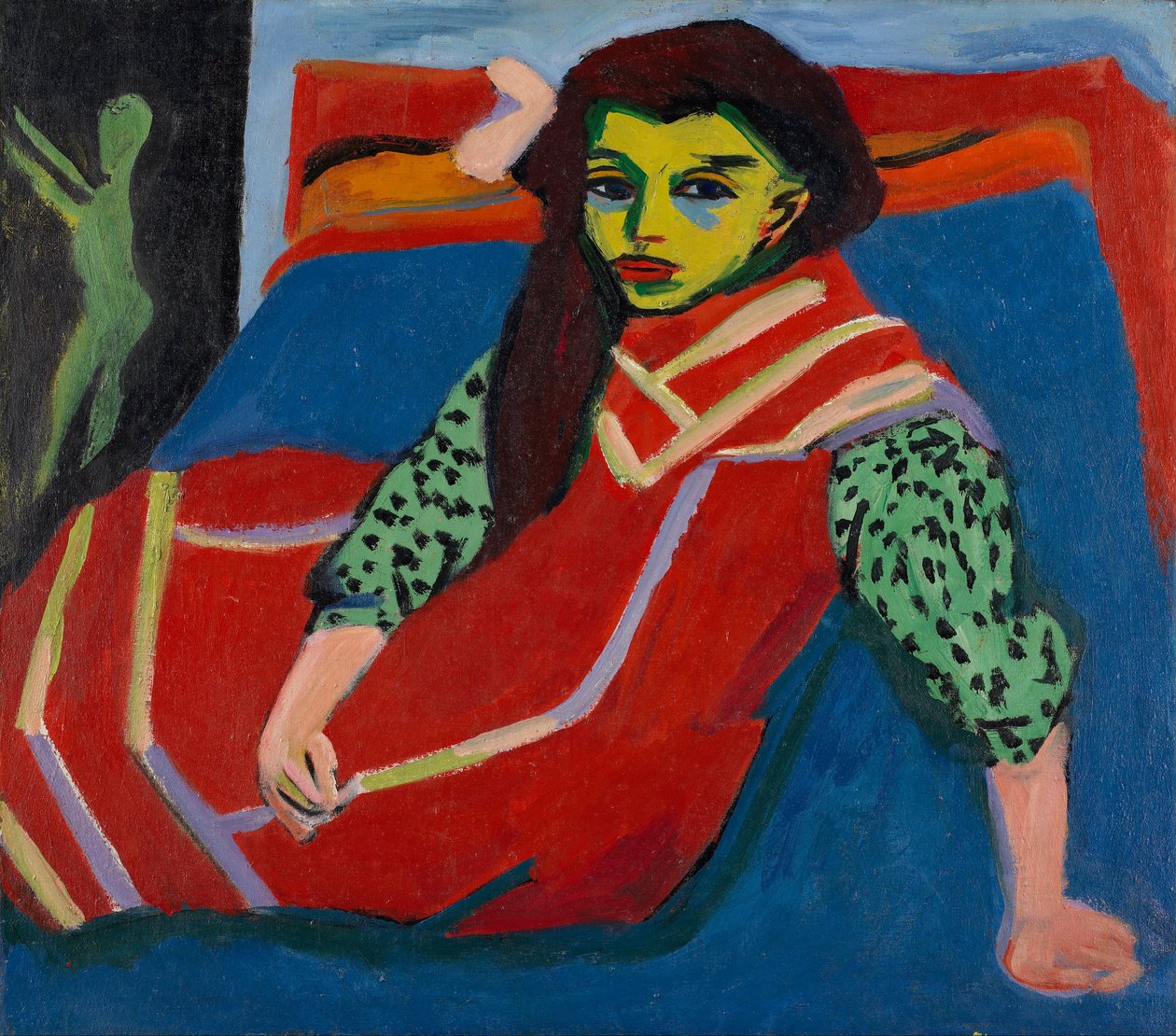 Sittande flicka (Fränzi Fehrmann) av Ernst Ludwig Kirchner