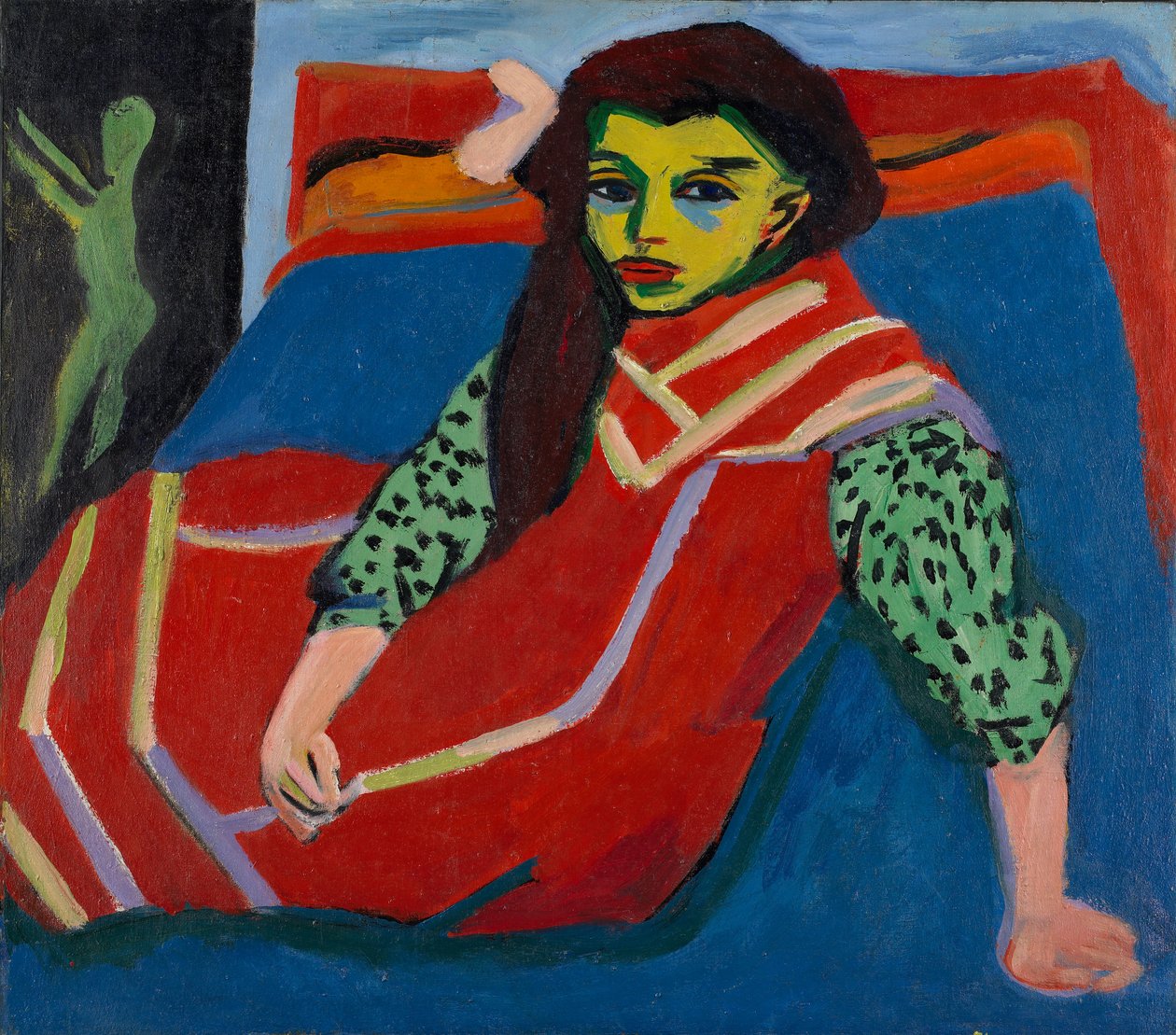 Sittande flicka (Fränzi Fehrmann) av Ernst Ludwig Kirchner