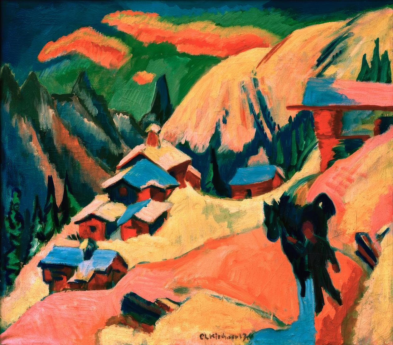 Stafelalp i snön av Ernst Ludwig Kirchner