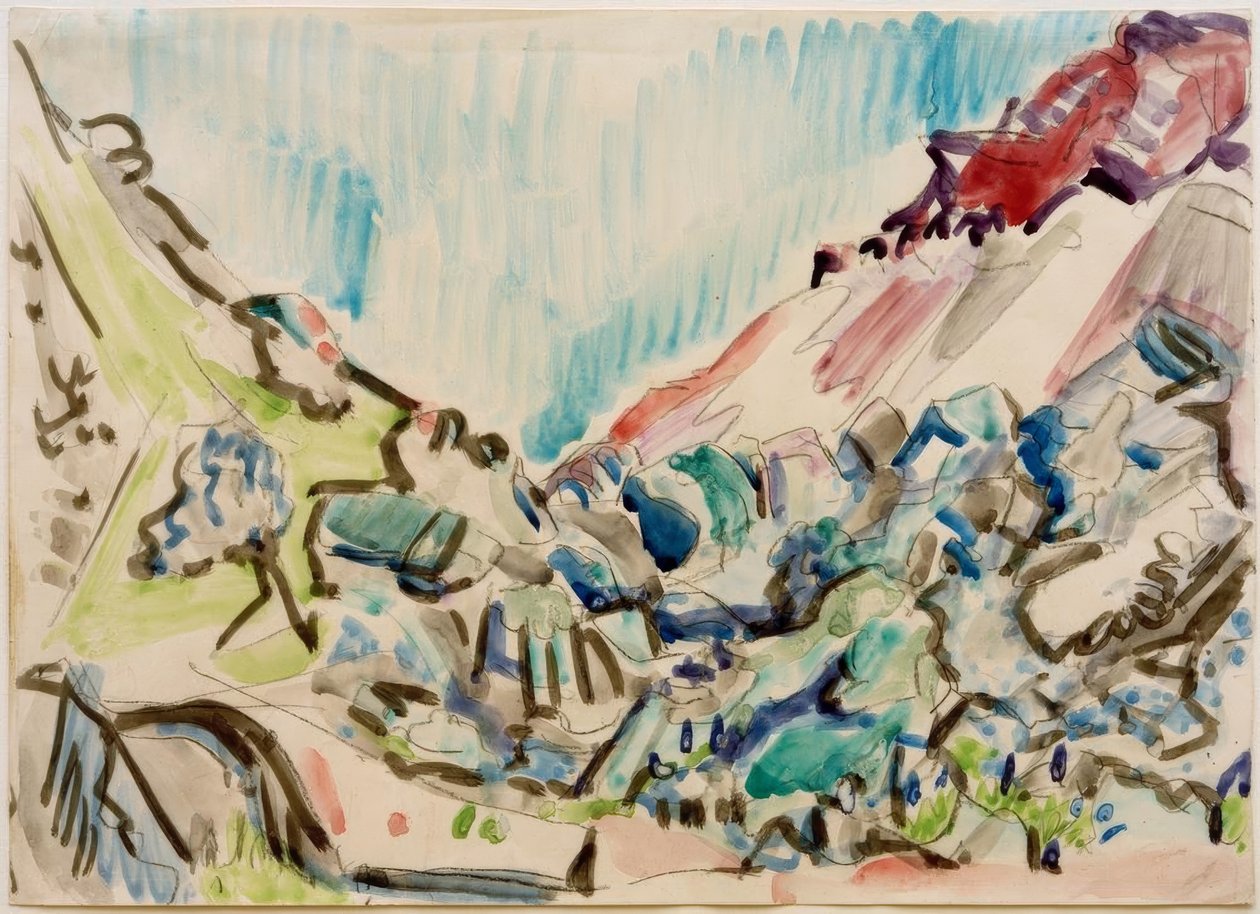 Sagesektion i Davos av Ernst Ludwig Kirchner