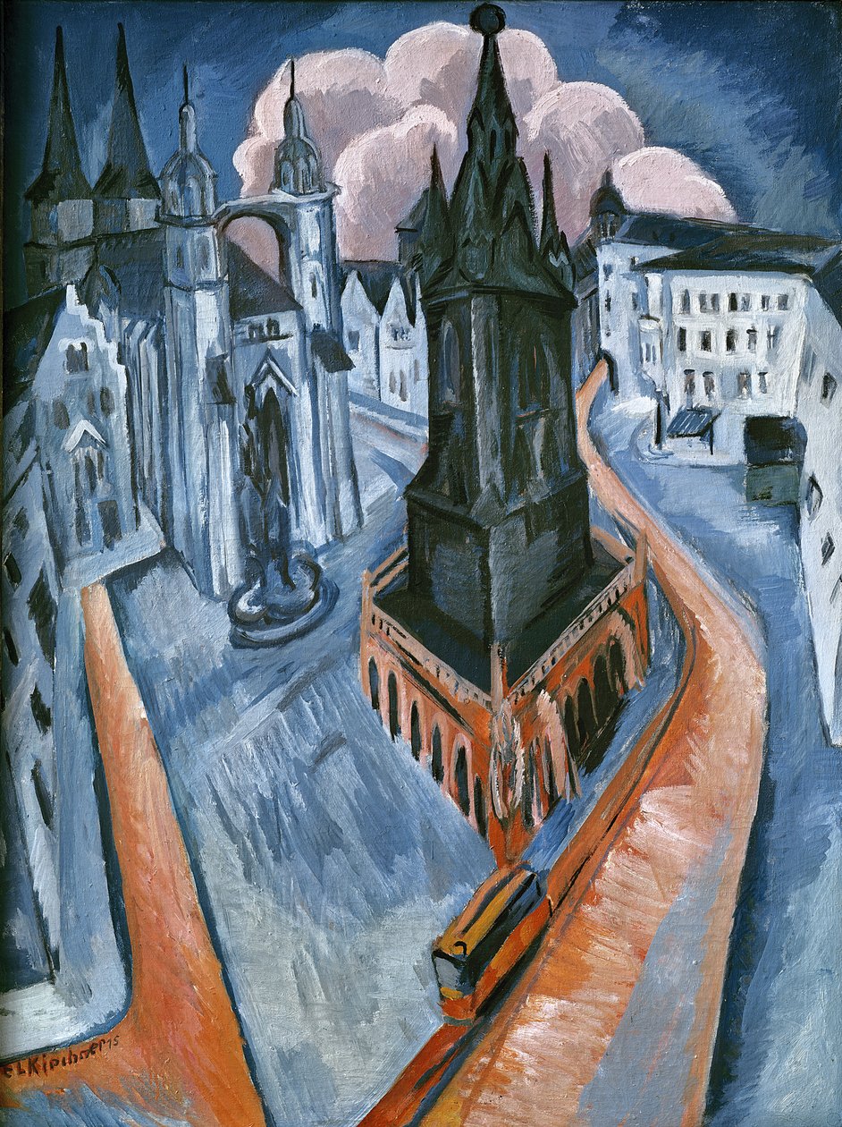 Röda tornet i Halle av Ernst Ludwig Kirchner