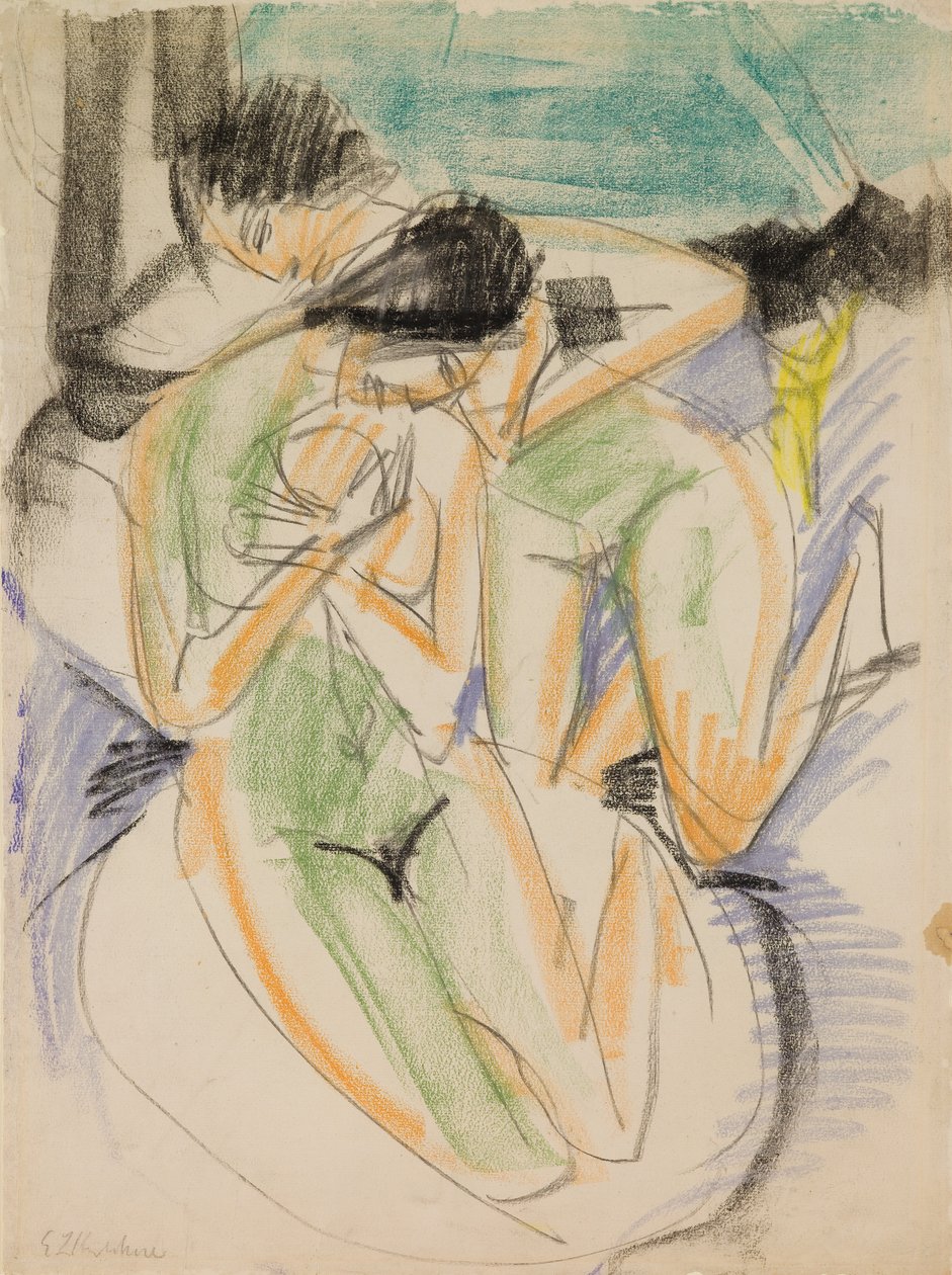 Två nakenstudier av Ernst Ludwig Kirchner