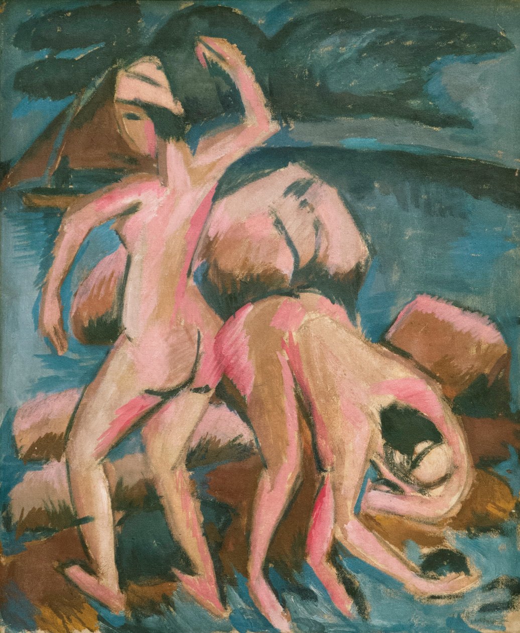 Två badgäster Fehmarn, 1912. av Ernst Ludwig Kirchner