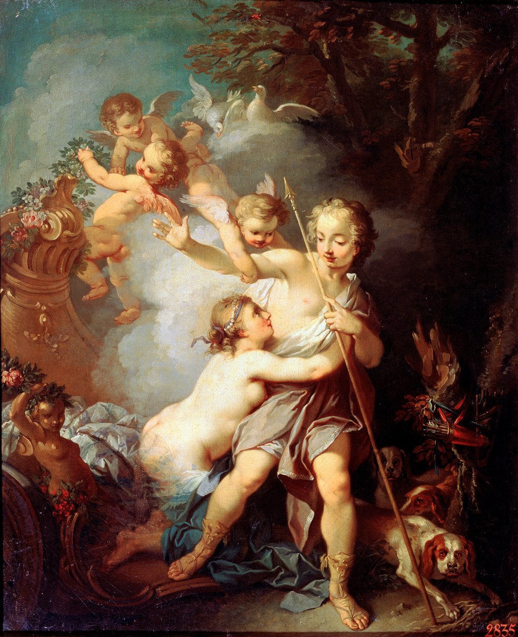 Venus och Adonis, 1750-talet. av Étienne Jeaurat