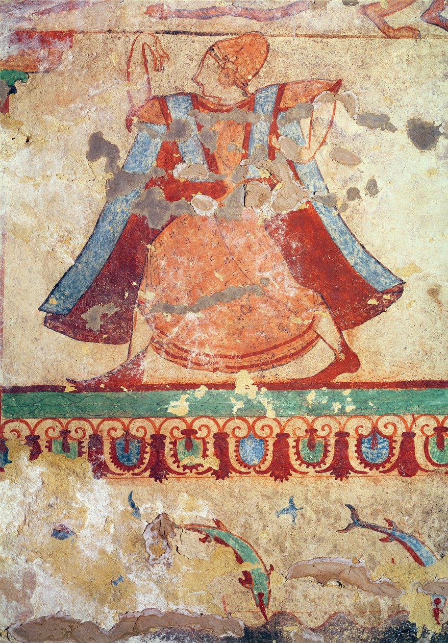 Dansare, från lejonens grav, c.520 f.Kr. (väggmålning) av Etruscan