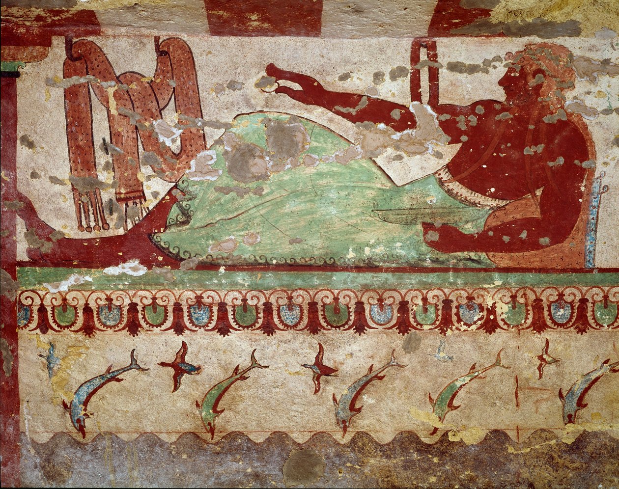Bankett scen. (Detalj av fresk, 520 f.Kr.) av Etruscan