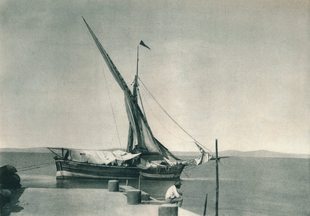 Hamnen, Ischia, Italien, 1927 av Eugen Poppel