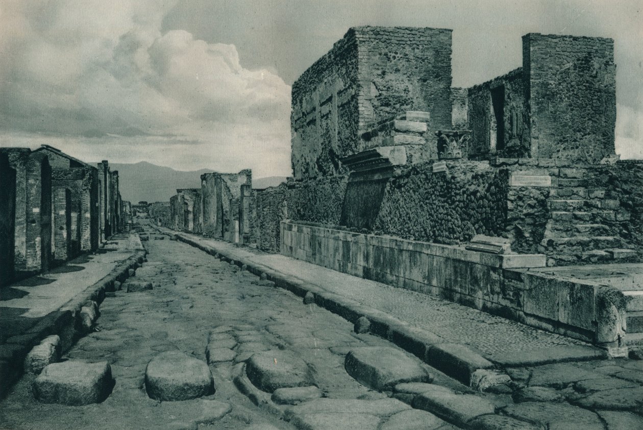 Gata mellan ruiner, Pompeji, Italien, 1927 av Eugen Poppel