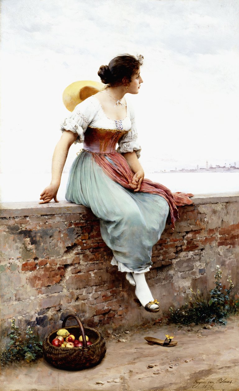 Ett eftertänksamt ögonblick, 1896 av Eugen von Blaas