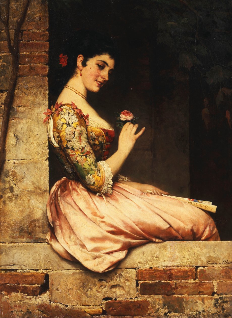 Den rosa rosen, av Eugen von Blaas