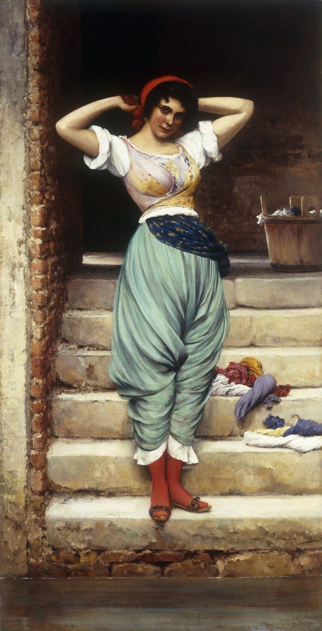 Tvättaren, 1878 av Eugen von Blaas