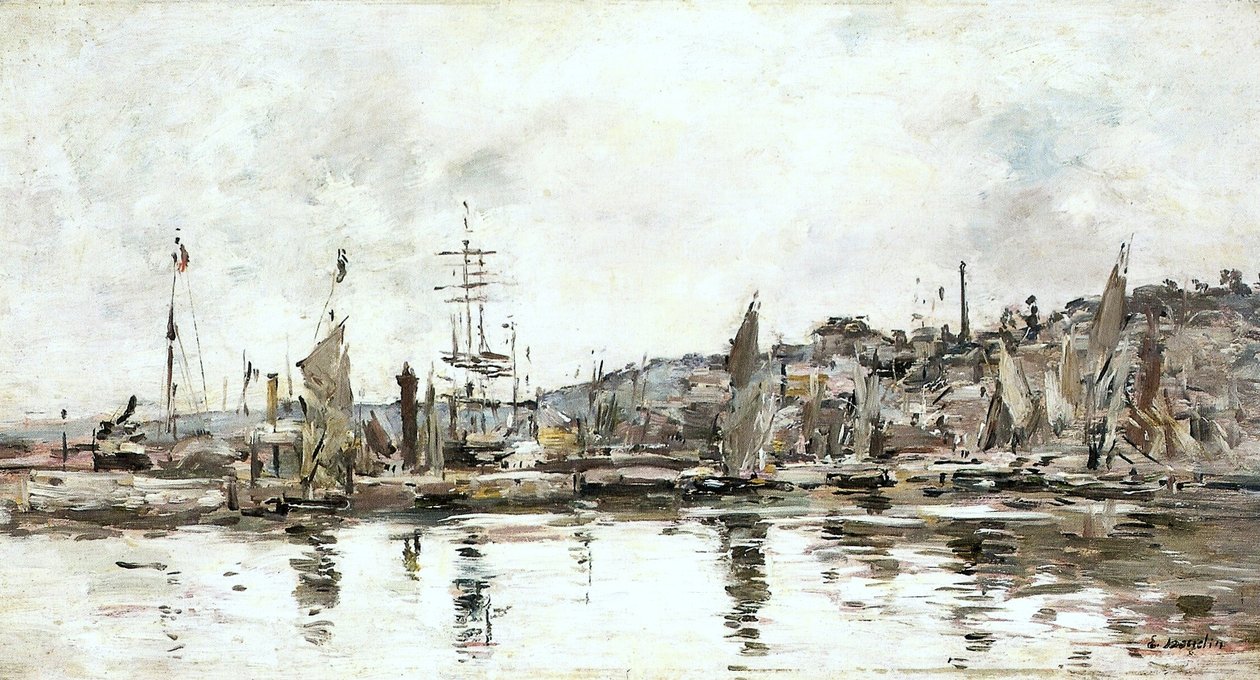 Honfleur - The harbour av Eugene Louis Boudin