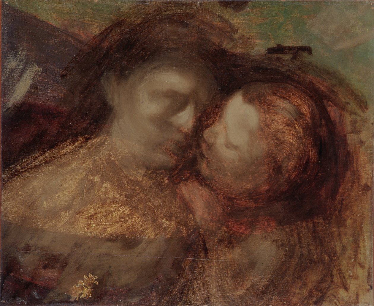 Mor och barn, sent 1890-tal av Eugène Carrière