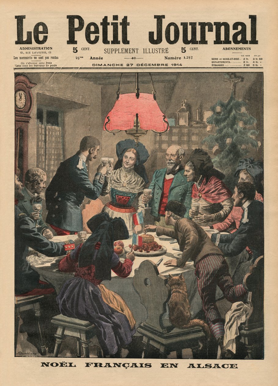 Fransk jul i Alsace, framsidans illustration från 