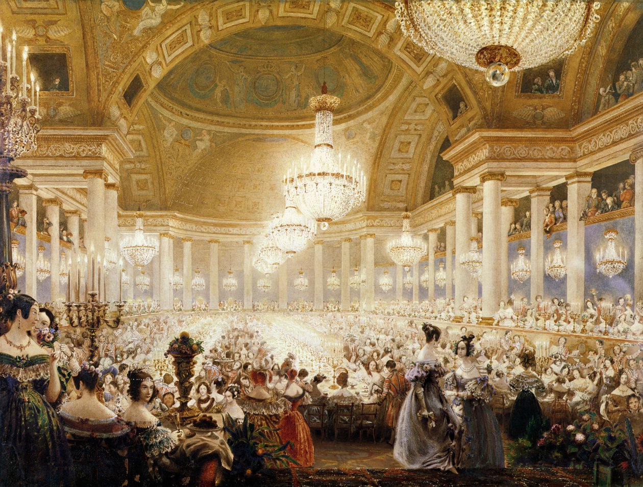 Kvinnor som äter på Tuilerierna 1835 av Eugene Emmanuel Viollet le Duc