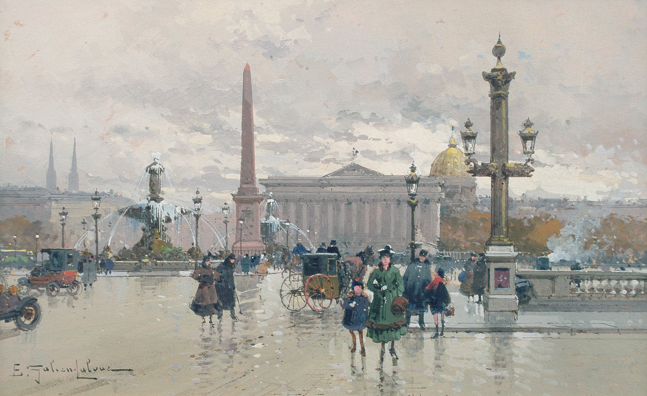 Place de la Concorde av Eugene Galien Laloue