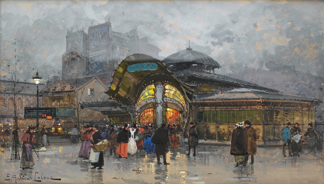 Paris, tunnelbanestation Bastille av Eugene Galien Laloue