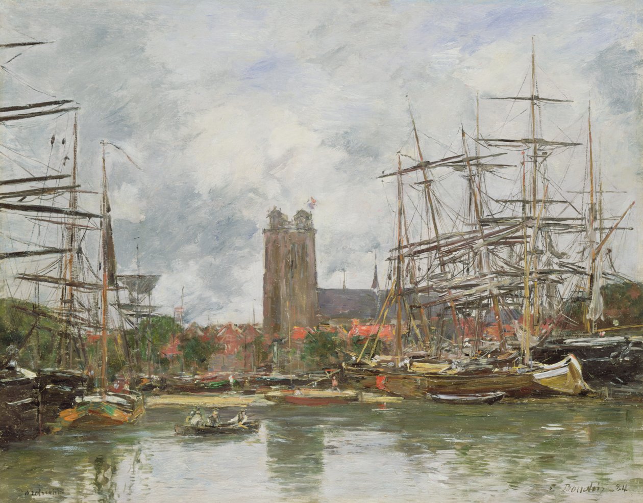 En fransk hamn, 1884 av Eugene Louis Boudin