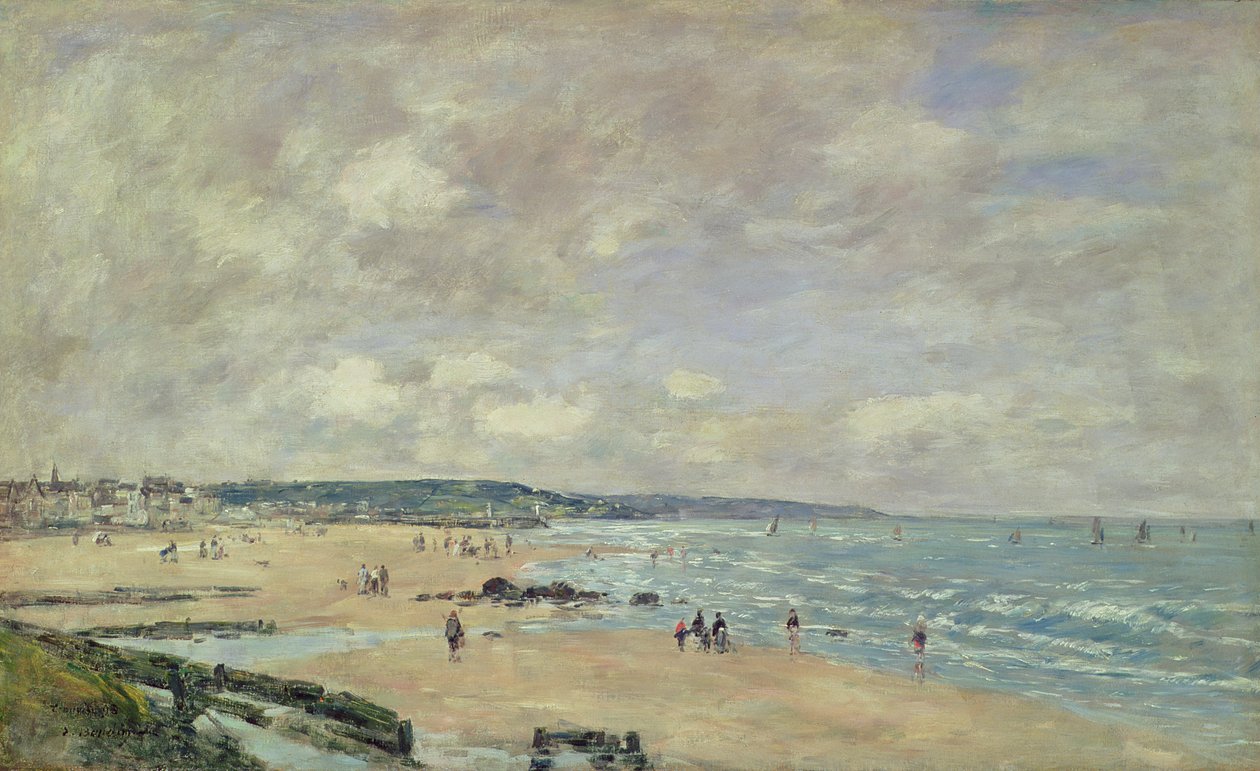 Stranden i Trouville, 1893 av Eugene Louis Boudin