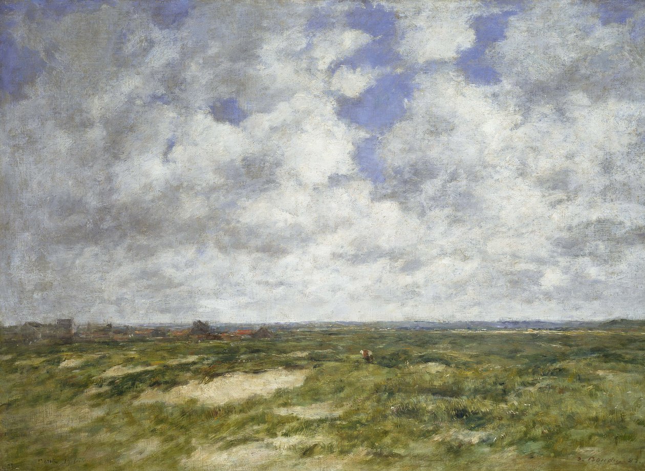 Berck, Molnigt landskap, 1882 av Eugene Louis Boudin