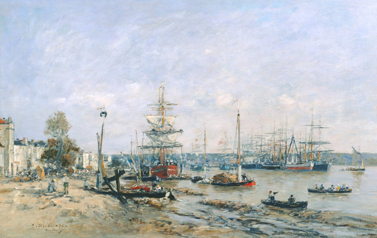 Bordeaux - kaj och hamn, 1874 av Eugene Louis Boudin