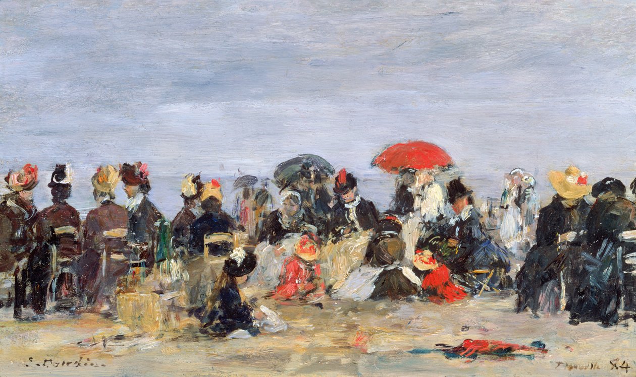 Figurer på en strand, 1884 av Eugene Louis Boudin