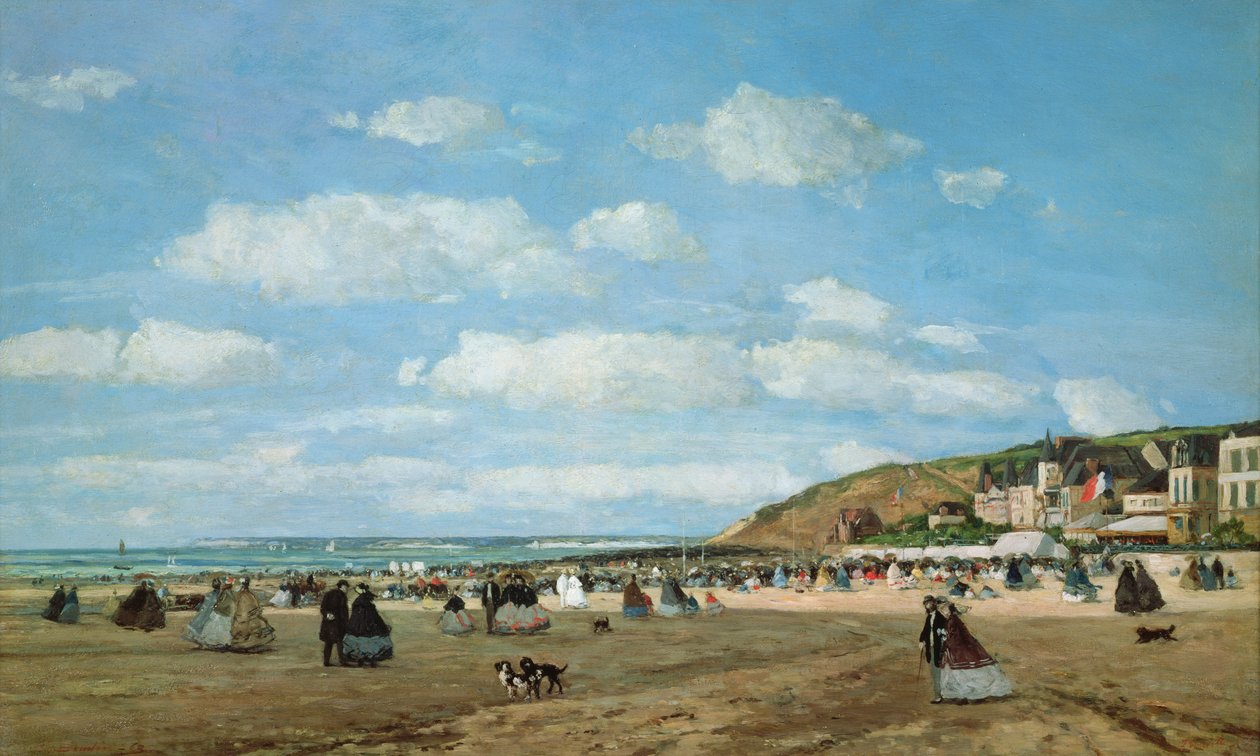 Stranden i Trouville, 1863 av Eugene Louis Boudin