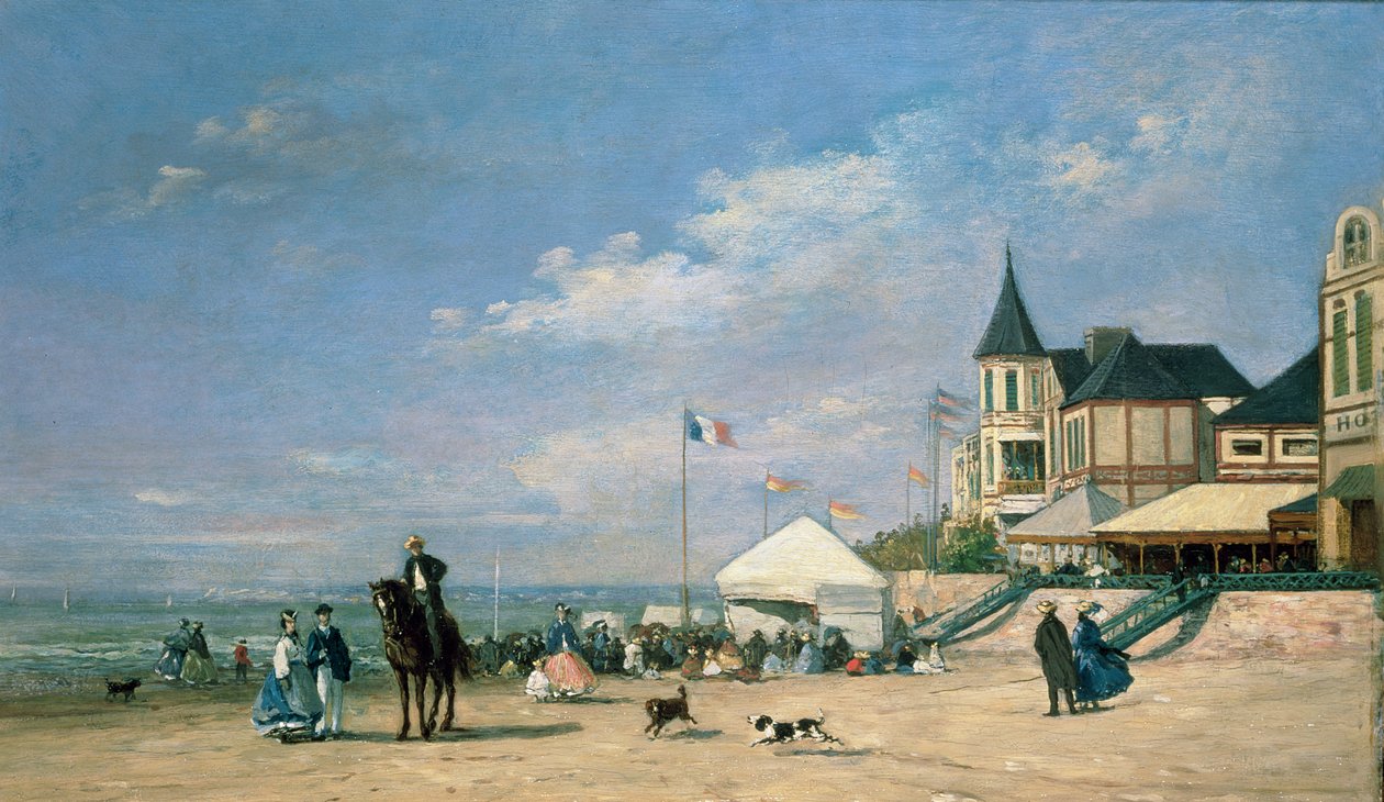 Stranden vid Trouville, 1863 av Eugene Louis Boudin