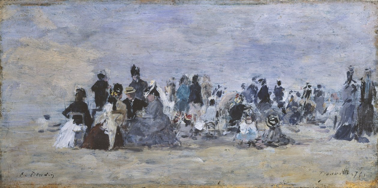 Stranden i Trouville, 1875 av Eugene Louis Boudin
