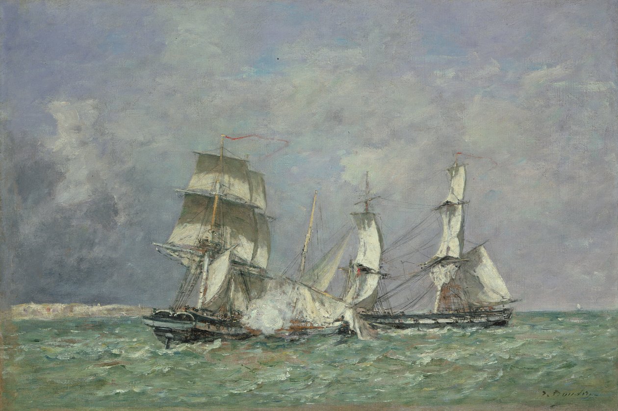 Fångsten av "Petit Rodeur", 1878 av Eugene Louis Boudin