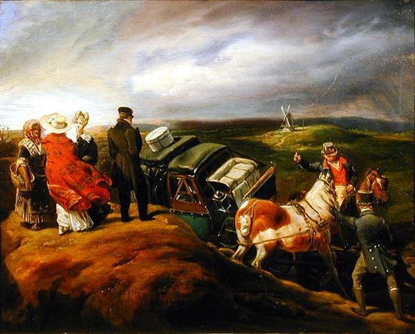 Mail Coach (olja på duk) av Eugene Louis Lami