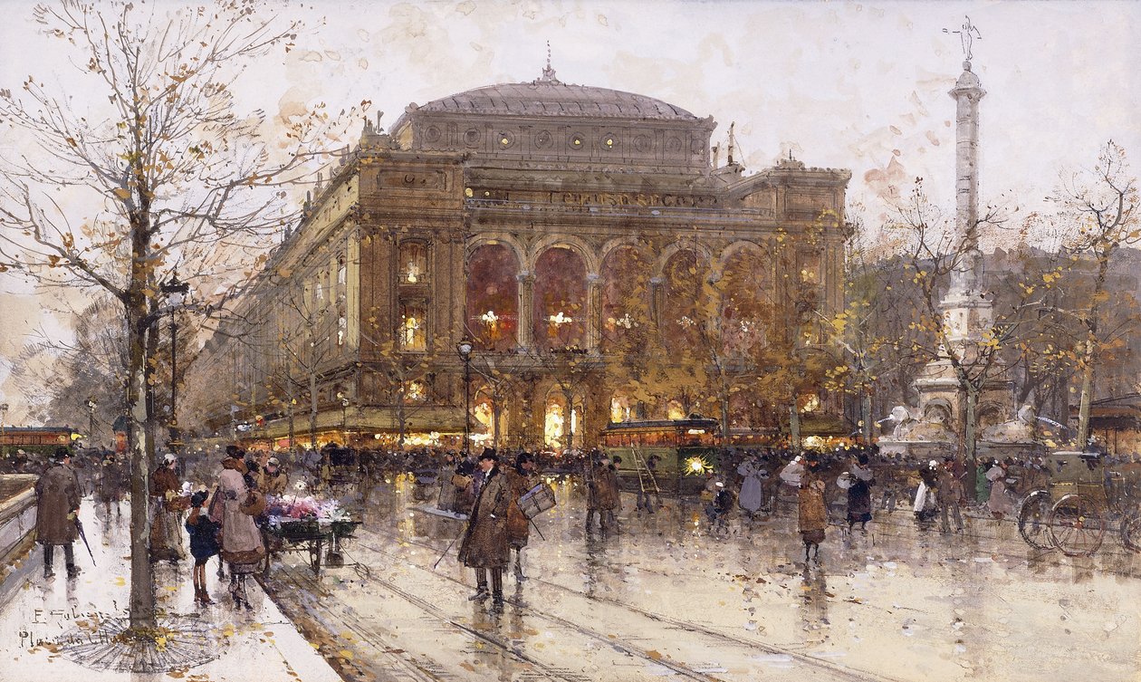 Place du Chatelet av Eugene Galien Laloue