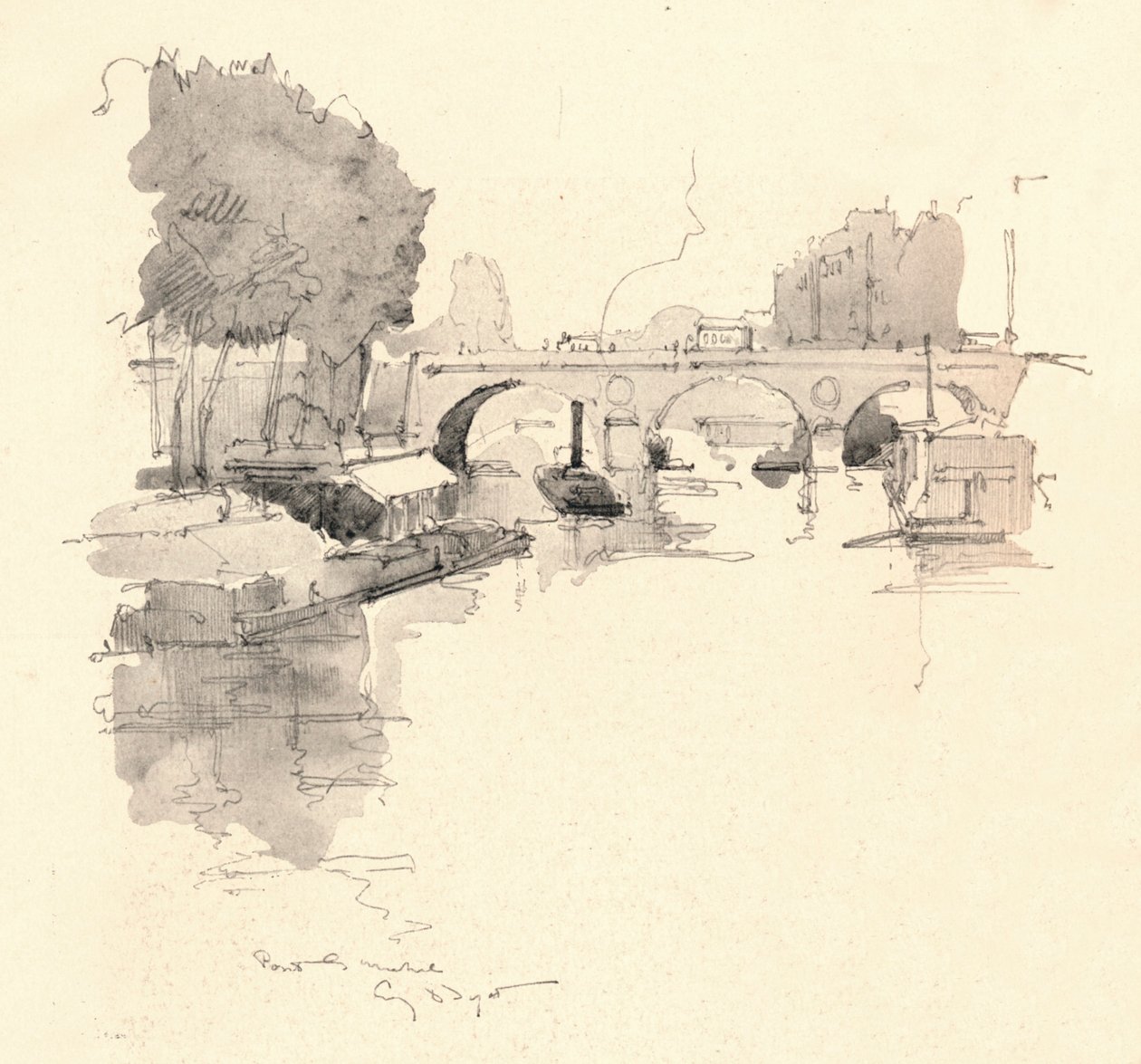 Pont St Michel, 1915 av Eugene Bejot
