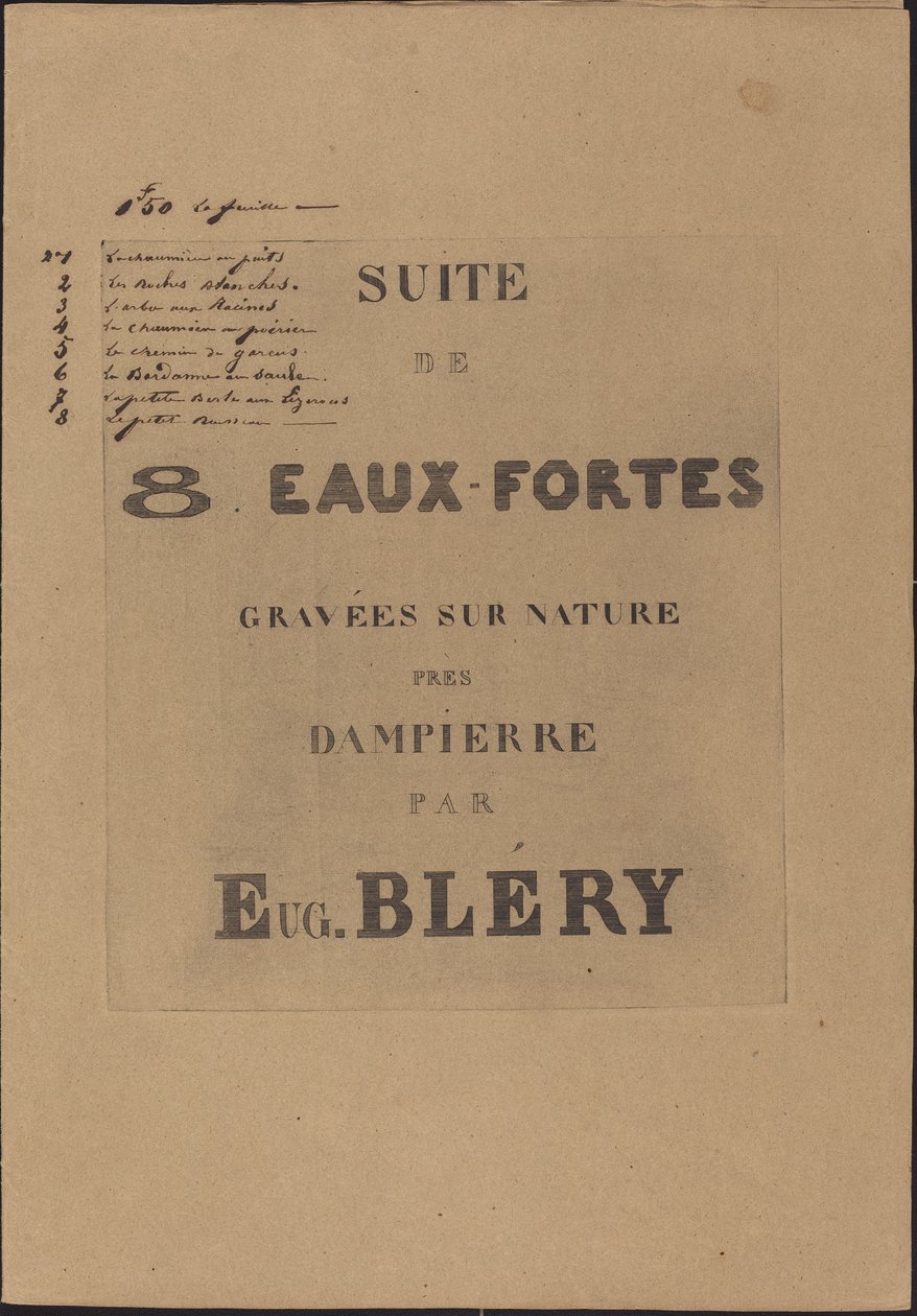 8 etsningar graverade på naturen av Eugene Bléry