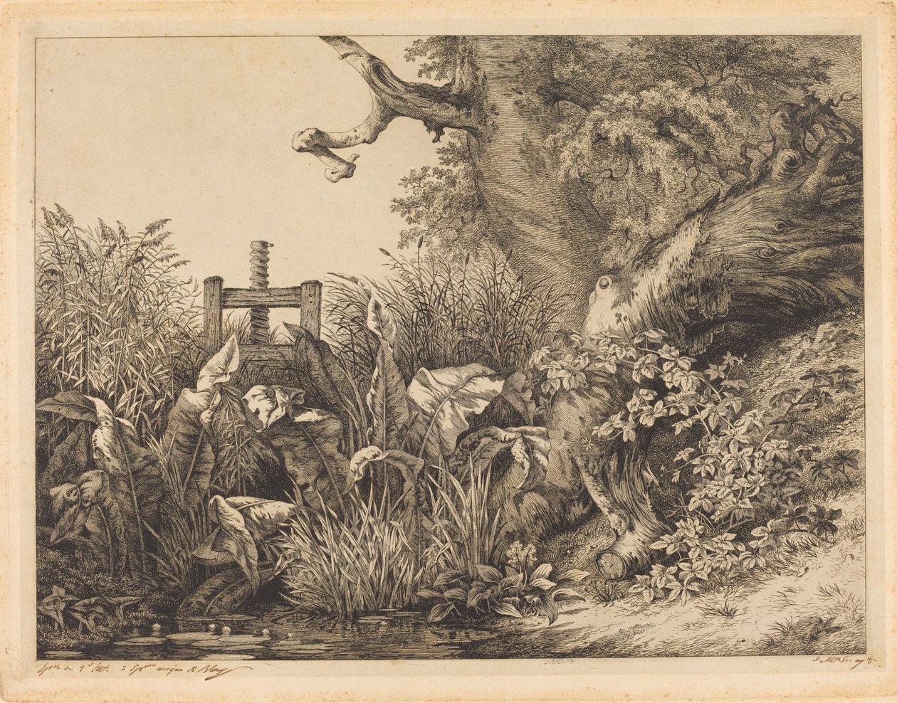 Vattenbrygga och tortor vid en sluss av Eugene Bléry