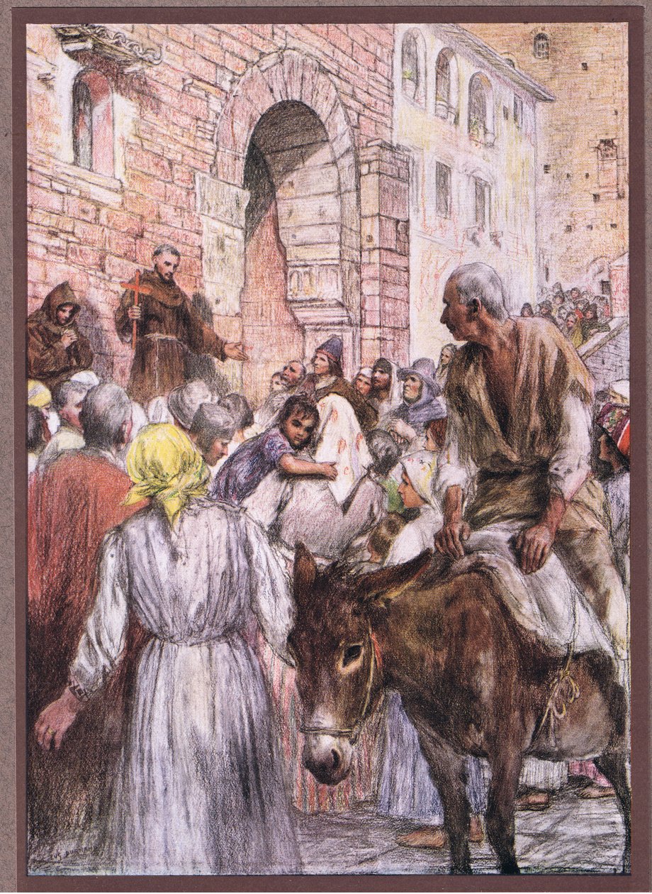 St Francis predikar i Bologna, 1919 av Eugene Burnand