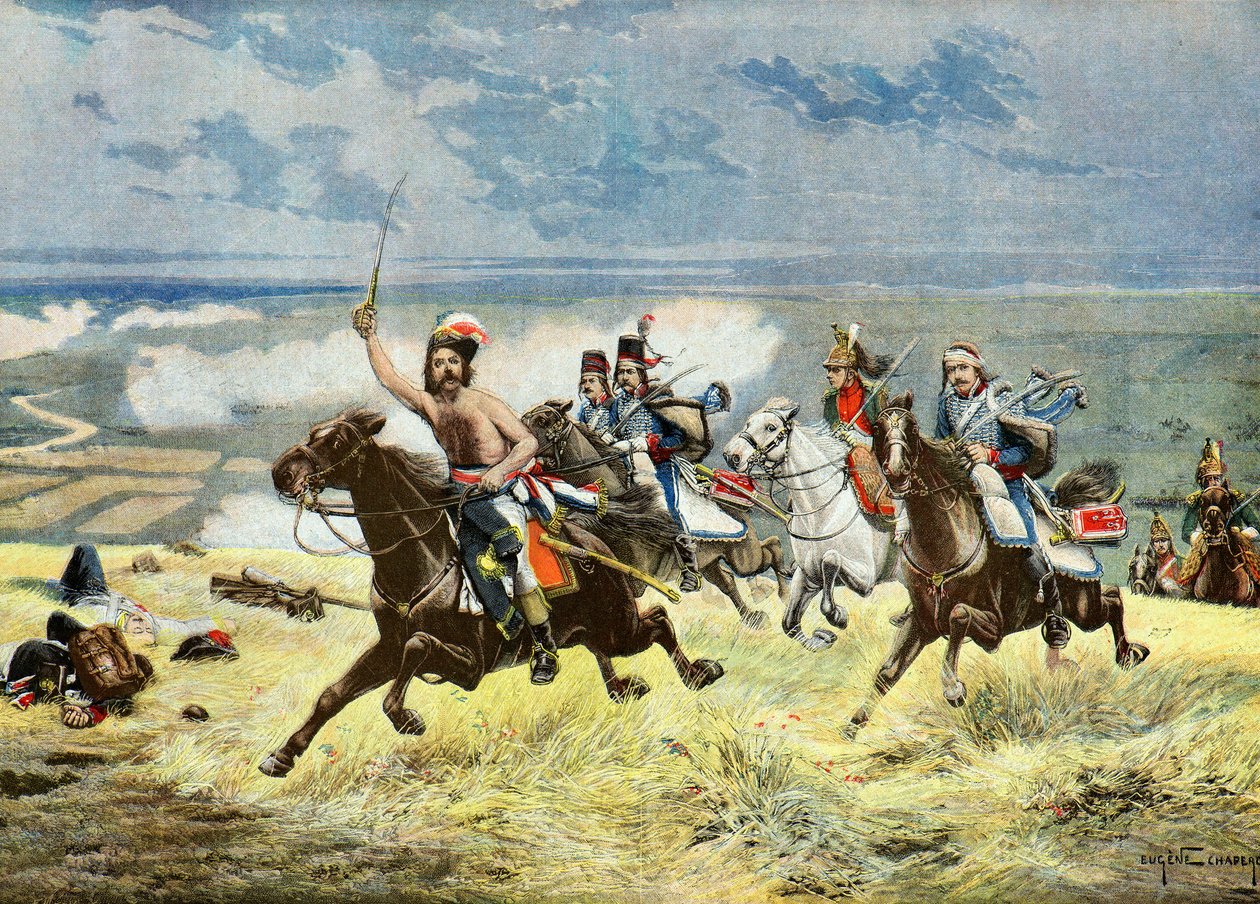 General Francois Macard laddning,1895 (Illustration) av Eugene Chaperon