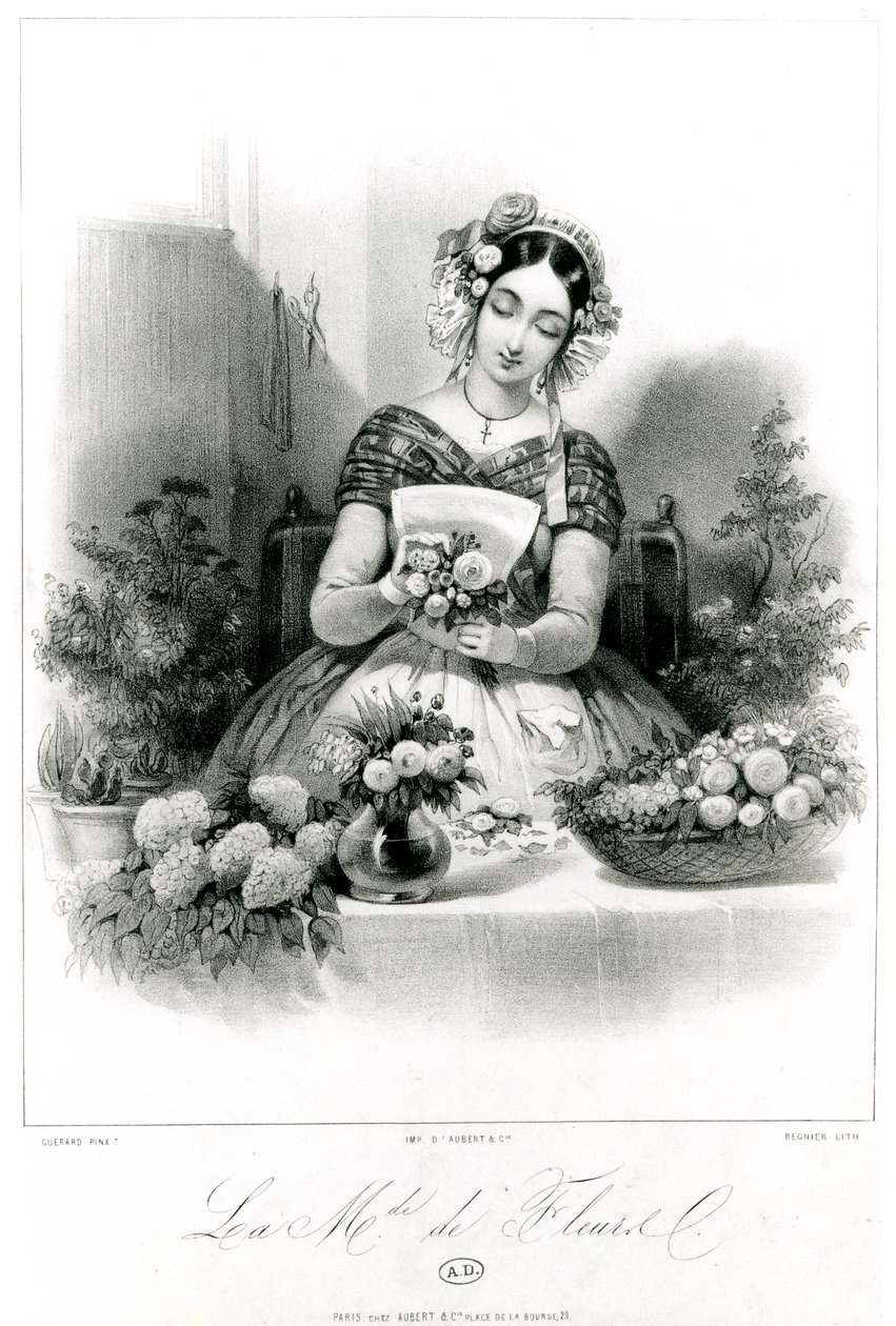 Blomsterförsäljaren, ca. 1840 av Eugene Charles Francois Guerard