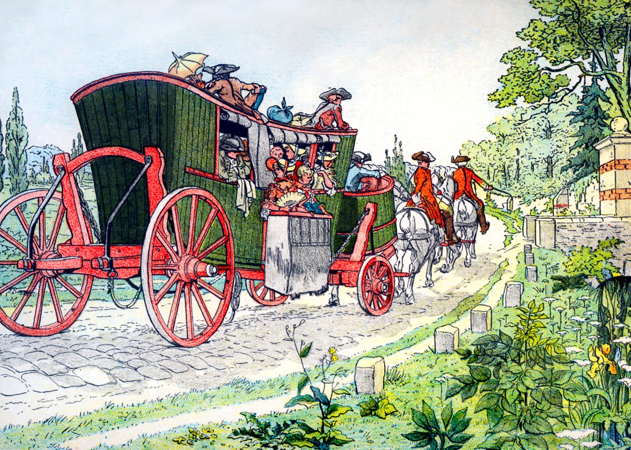Buss från Paris till Versailles av Eugene Courboin