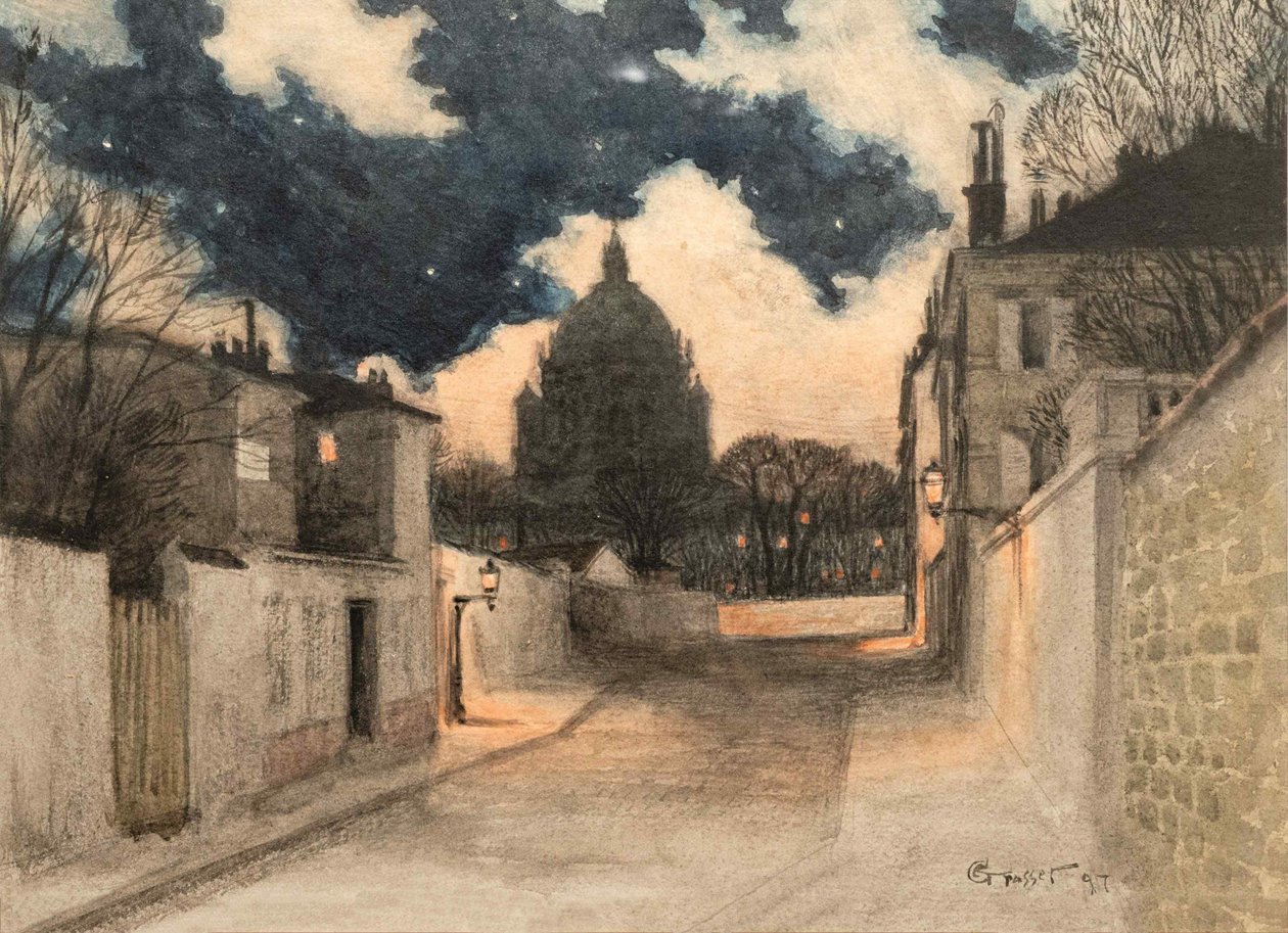Stjärnklar natt över Montmartre, 1897. av Eugene Grasset