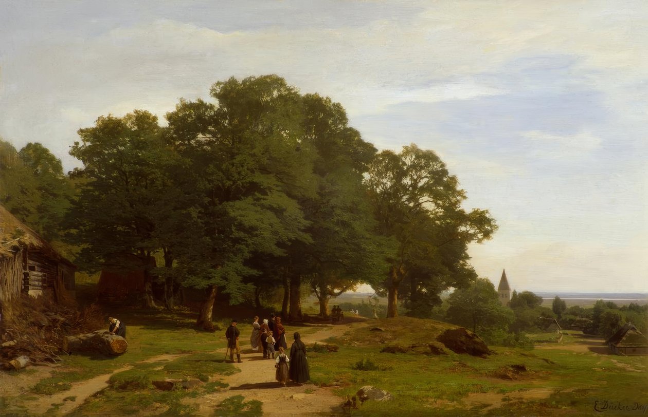 E. Dücker, går till kyrkan av Eugene Gustav Dücker