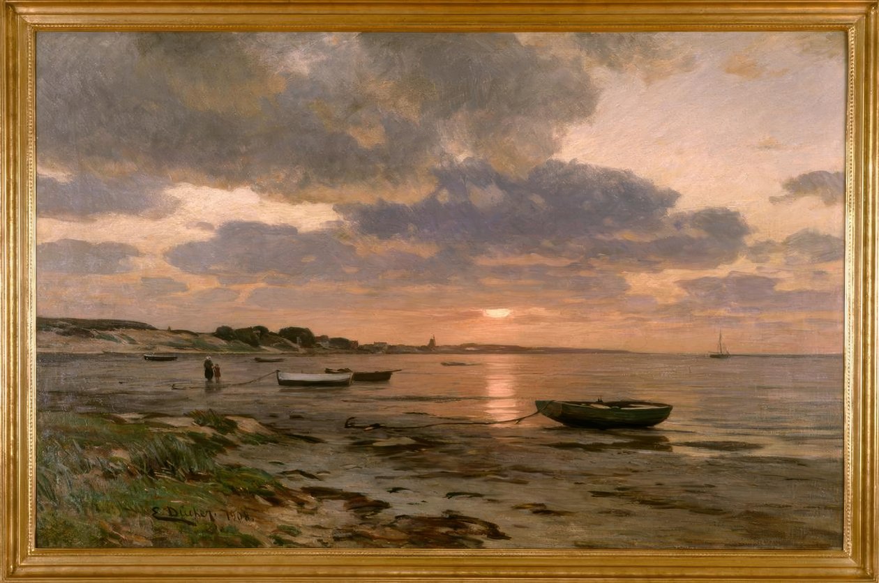 E.Dücker, Solnedgång vid Östersjön av Eugene Gustav Dücker